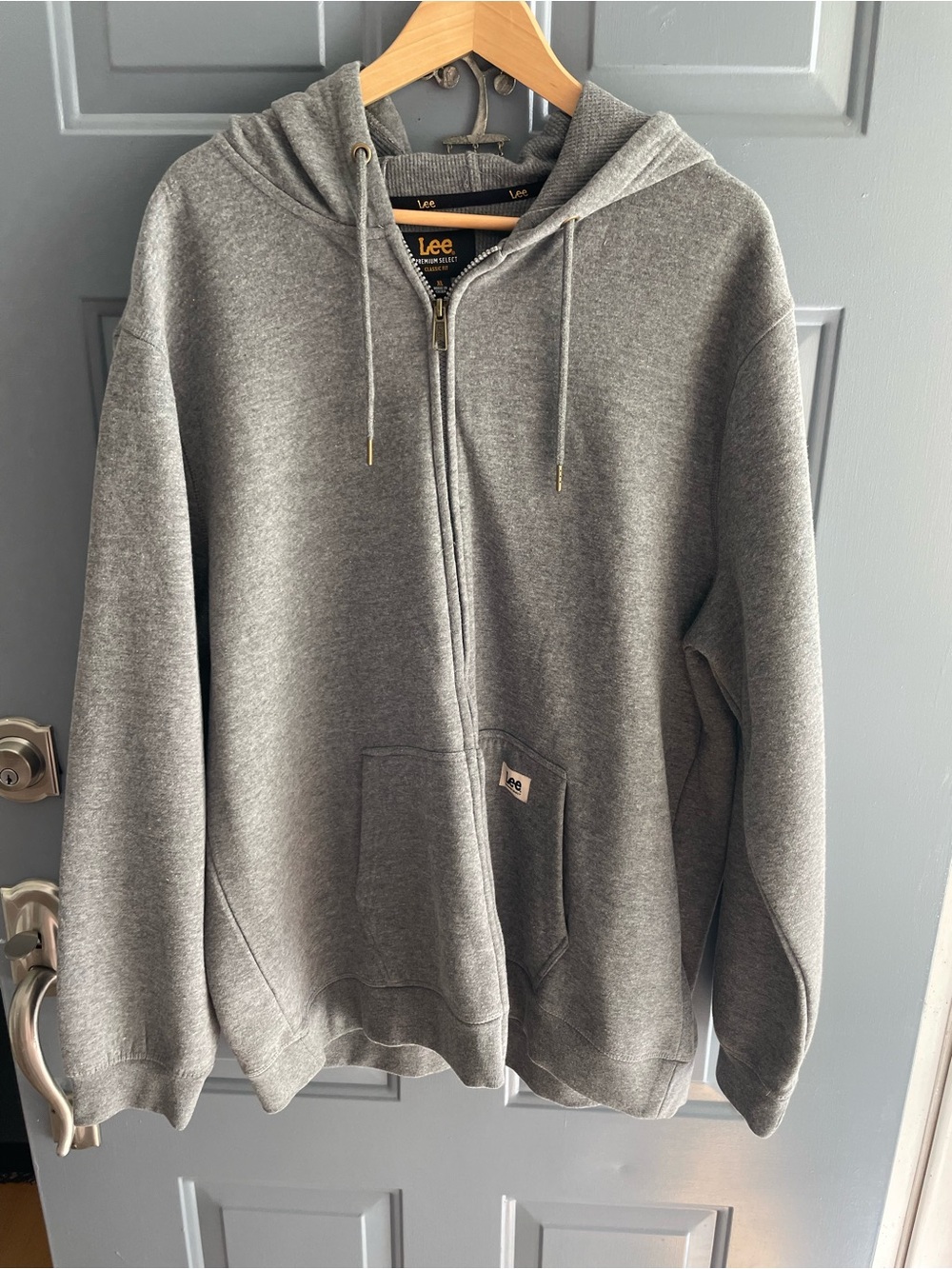 Lee Men's Gray Zip-Up Hooded Sweatshirt